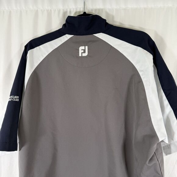 Footjoy Golf Jacket Men's Medium Grey Short Sleeve Zip Pockets 1/4 Zip Nicholas - Picture 10 of 12